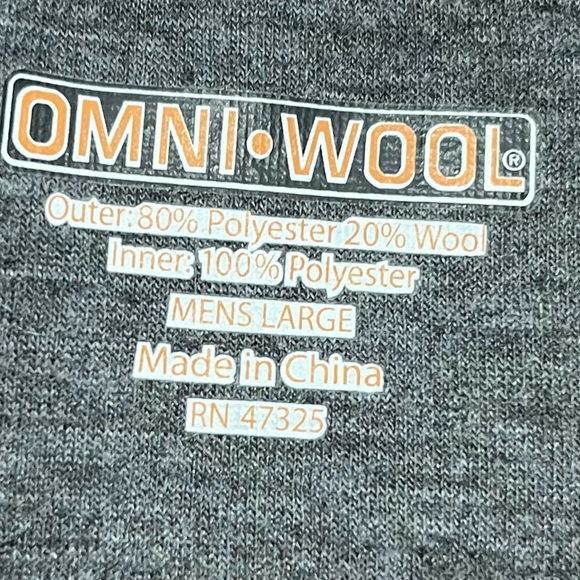 Omni Wool Gray Men’s Large Base Layer Shirt Size Large - Picture 10 of 10